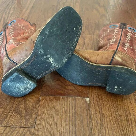 Smoky Mountain Youth Cheyenne Red Square Toe Western Boots 3752Y Size 3.5 Rodeo - Picture 5 of 11